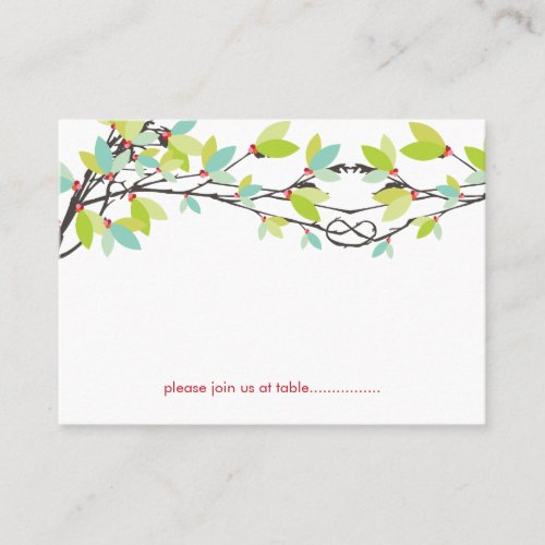 Green Leaves Knotted Love Trees Spring Wedding Place Card