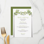 Green Leaves Knotted Love Trees Summer Wedding Menu at Zazzle