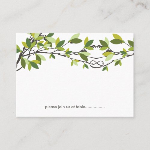 Green Leaves Knotted Love Trees Summer Wedding Place Card