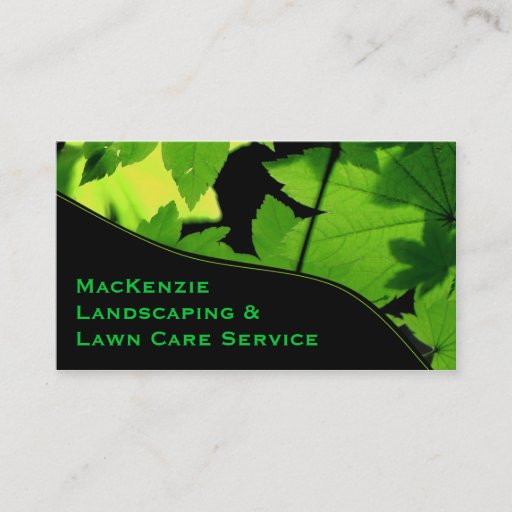 Customizable Green Leaves Landscaping Business Card