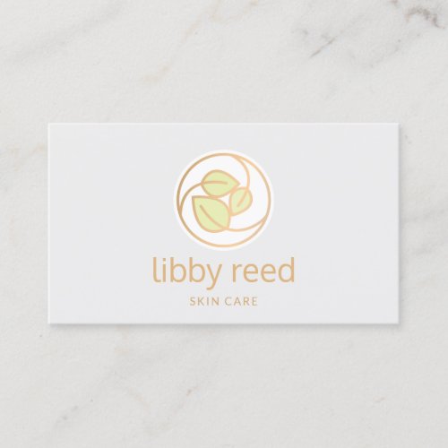 Green Leaves Logo Organic Skincare Business Card