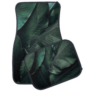 GREEN LEAVES MACRO PHOTOGRAPHY CAR FLOOR MAT