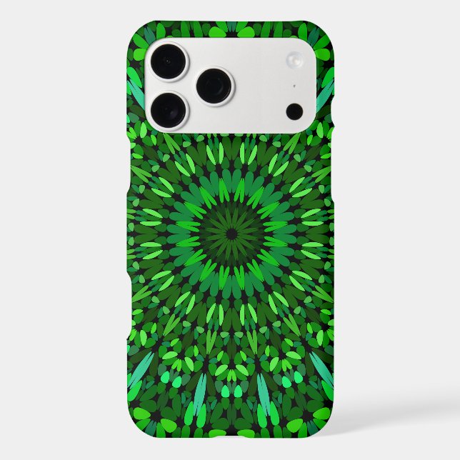 Green Leaves Mandala Iphone Case (Back)