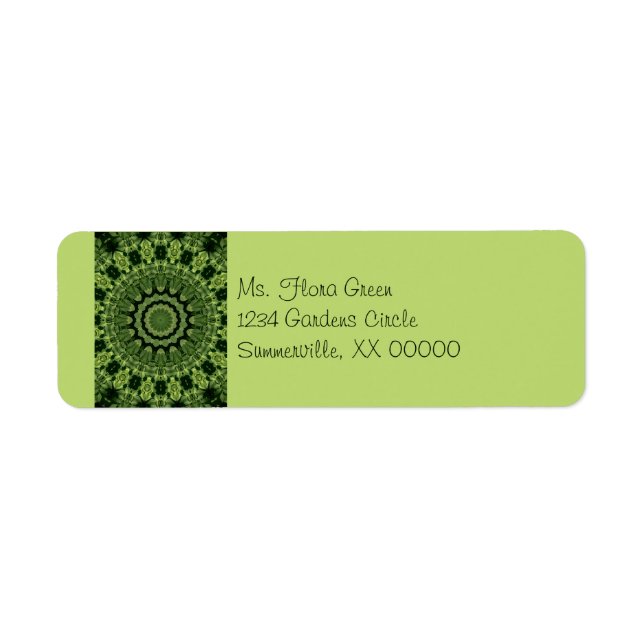 Green Leaves Mandala Label (Front)