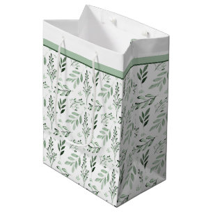 Green leaves  medium gift bag