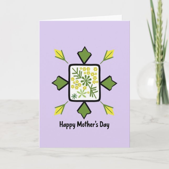 Green Leaves Mothers Day Art Card (Front)