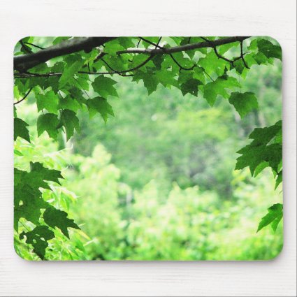 Green Leaves Mouse Pad