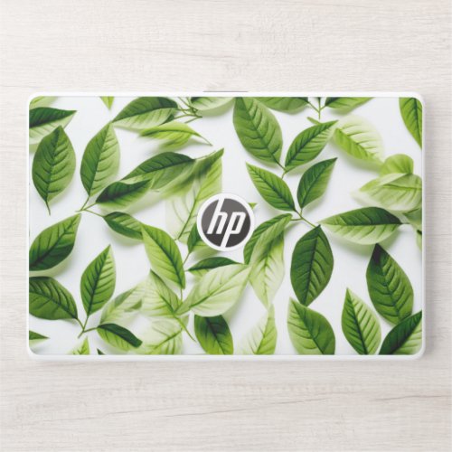 Green leaves nature pattern HP laptop skin
