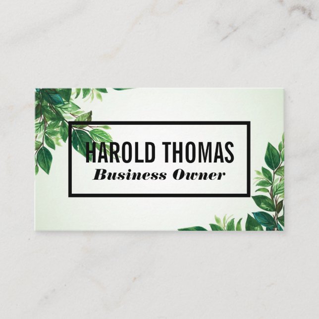Green Leaves | Nature | Plants Business Card (Front)