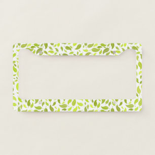 Green Leaves Nature Print, Plant Leaf Pattern License Plate Frame