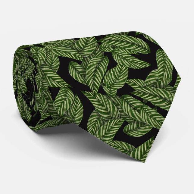 Green leaves Neck Tie (Rolled)