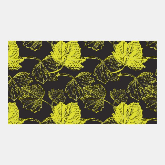 Green leaves on black Virtual Background (Front)