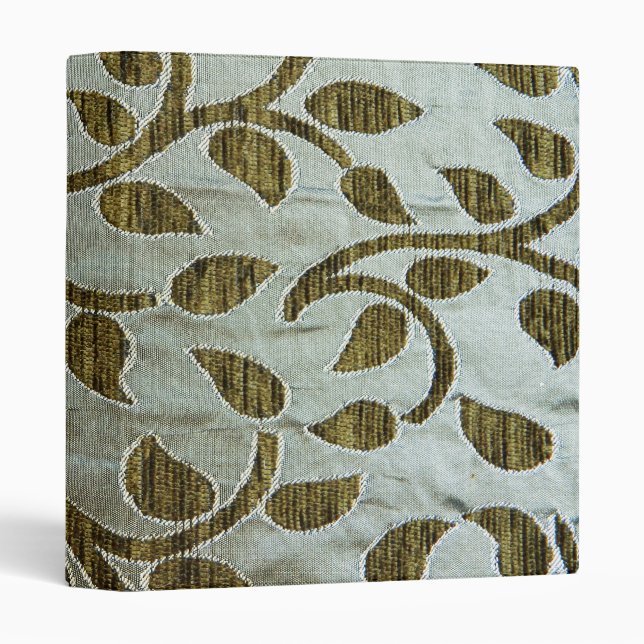 Green leaves on silvery fabric binder (Front/Spine)