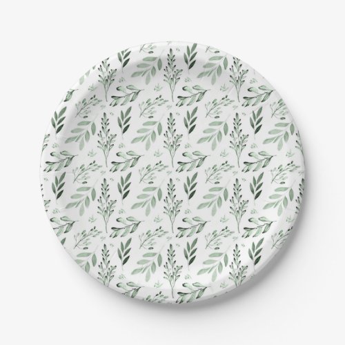 Green leaves  paper plates