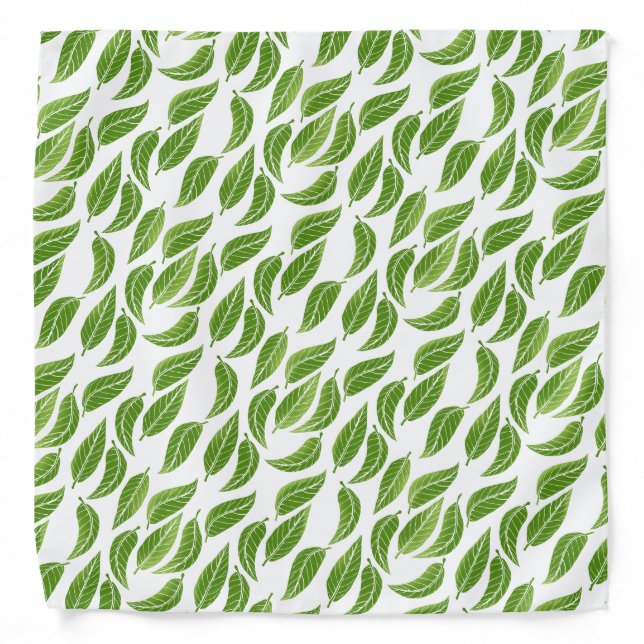 Green Leaves Pattern Bandana (Front)
