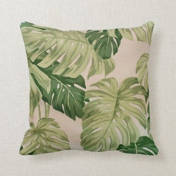 Green Leaves Pattern Pillow by SharonCullars at Zazzle