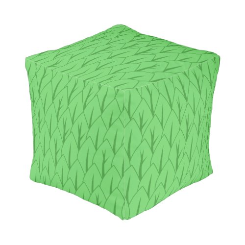 Green Leaves Pattern Pouf