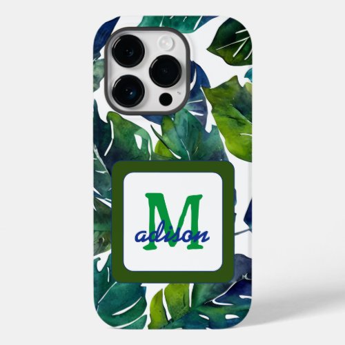Green Leaves Philodendron Foliage Botanical Case_Mate iPhone 14 Pro Case