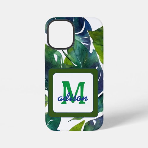 Green Leaves Philodendron Foliage Botanical iPhone 12 Mini Case