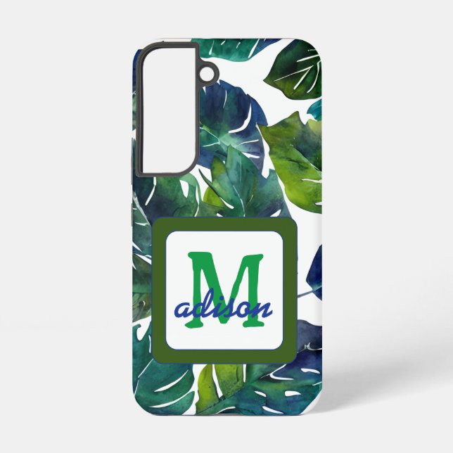 Green Leaves Philodendron Foliage Botanical Samsung Galaxy Case (Back)