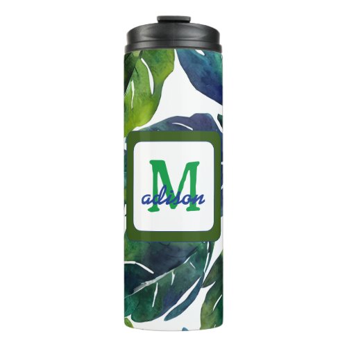 Green Leaves Philodendron Foliage Botanical Thermal Tumbler