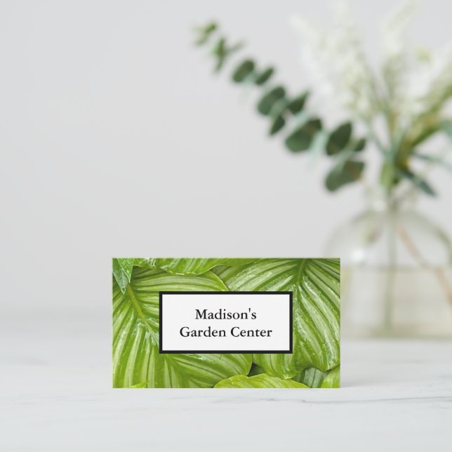 Green Leaves Photography Garden Center  Business Card (Standing Front)