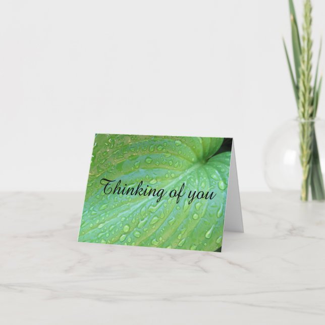Green Leaves Photography Thinking Of You Card (Front)