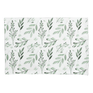 Green leaves  pillow case