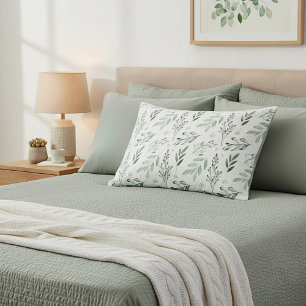 Green leaves  pillow case