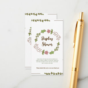 Green Leaves Pink Flower Display Shower Enclosure Card