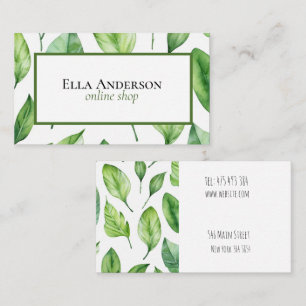 green leaves plant  business card