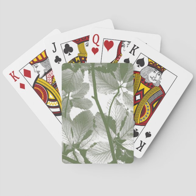 GREEN LEAVES POKER CARDS (Back)