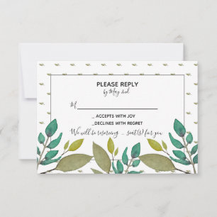 Green Leaves RSVP Card