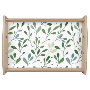 Green leaves serving tray