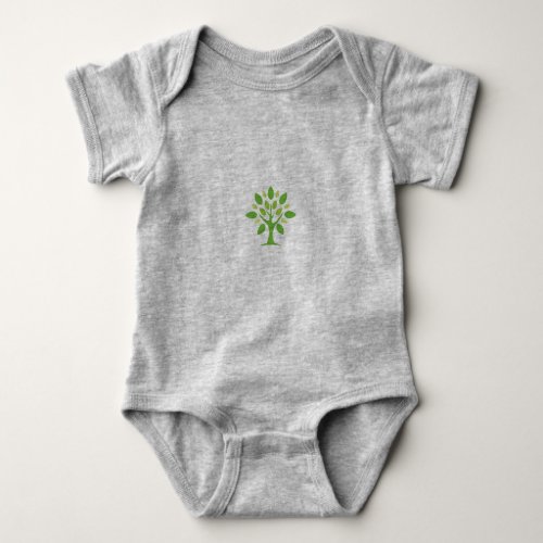 green leaves simple design baby bodysuit
