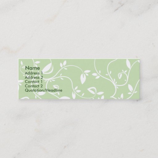 Customizable Green Leaves - Skinny Business Cards