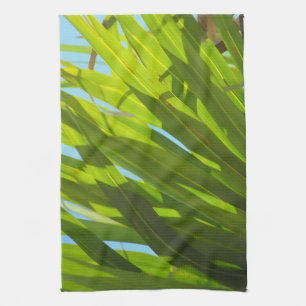 Green Leaves, Sunlight and Blue Sky Towel