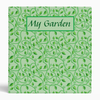 Green leaves tendrils and vines  3 ring binder