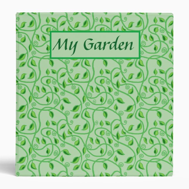 Green leaves tendrils and vines  3 ring binder (Front)