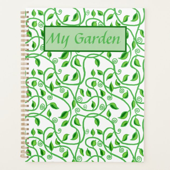 Green leaves tendrils and vines garden planner (Front)