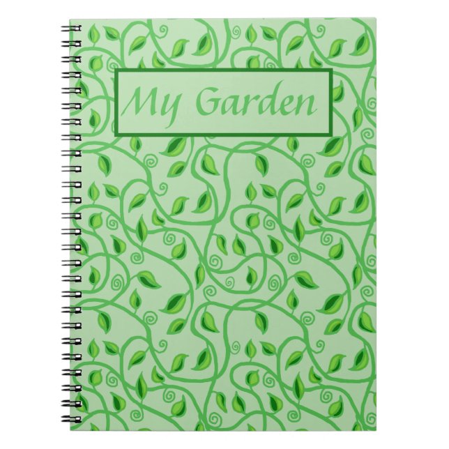 Green leaves tendrils and vines  notebook (Front)