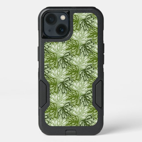 Green Leaves tessellation pattern iPhone 13 Case