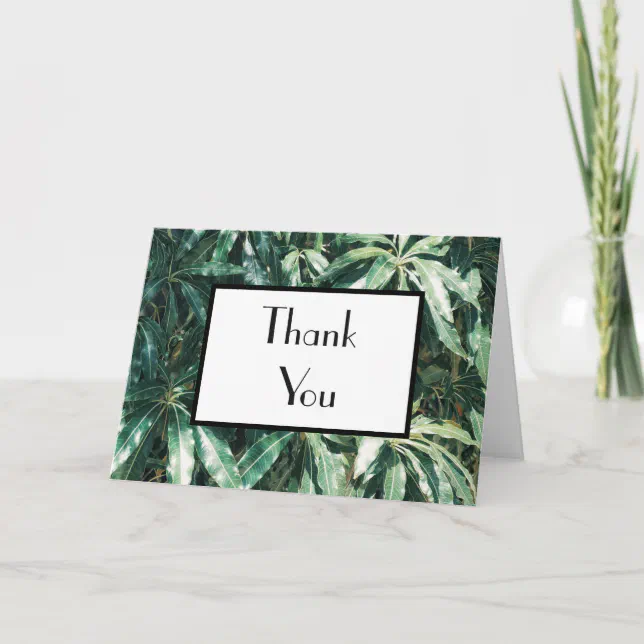 Green Leaves Thank You Nature Greeting Card | Zazzle