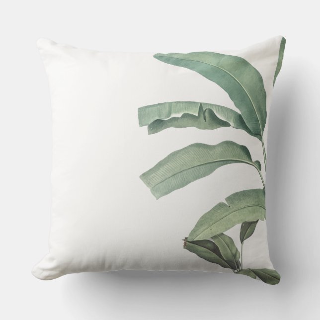 Green Leaves Throw Pillow (Front)