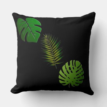 Green Leaves Throw Pillow by usadesignstore at Zazzle