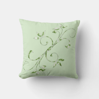 Green Leaves Throw Pillow
