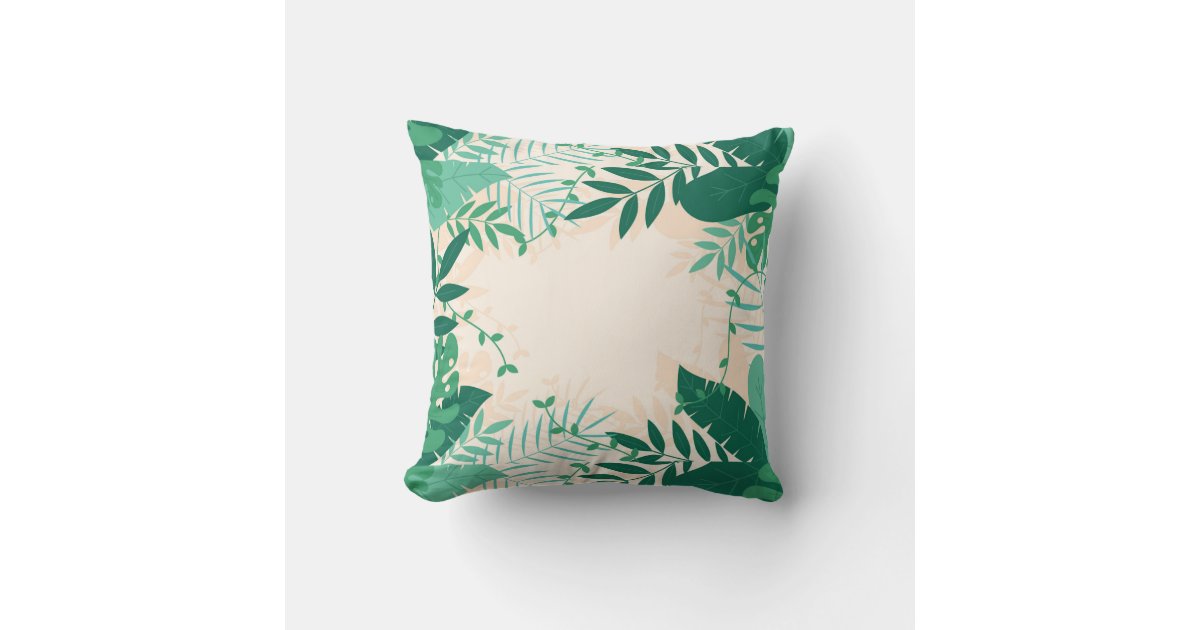 Green Leaves Throw Pillow Zazzle