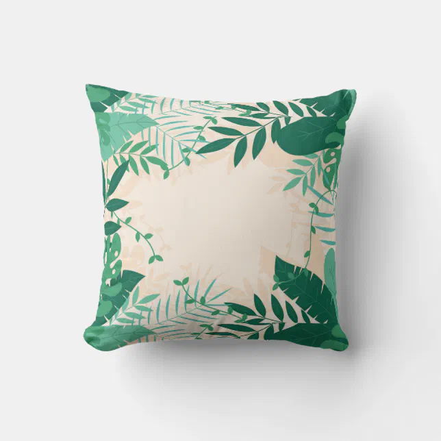 Green Leaves Throw Pillow Zazzle