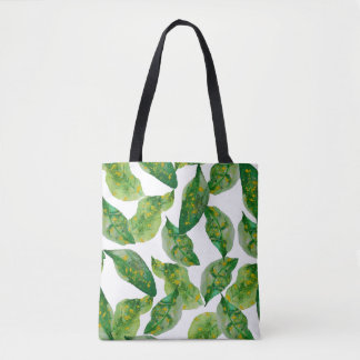 Green leaves tote bag