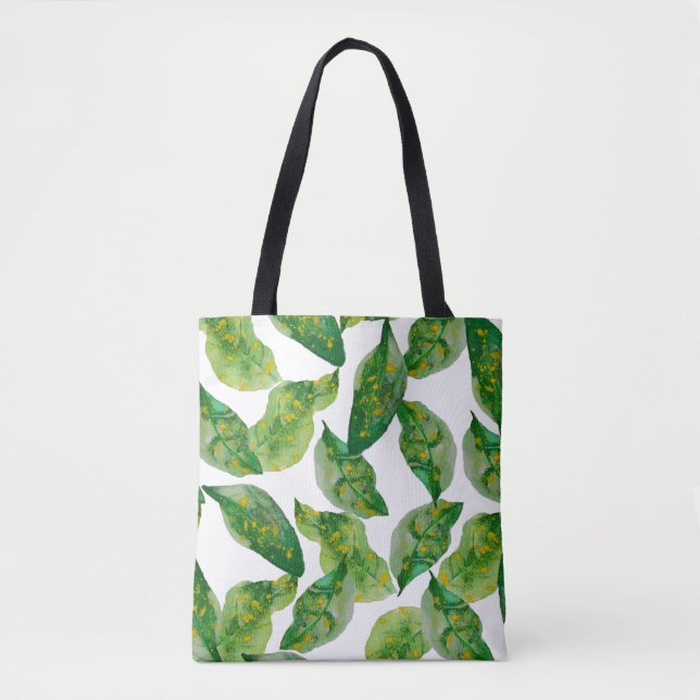 Green leaves tote bag (Front)